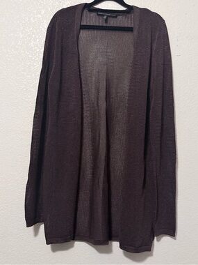Whitehouseblackmarket Lightweight Open Front Cardigan in Dark Brown